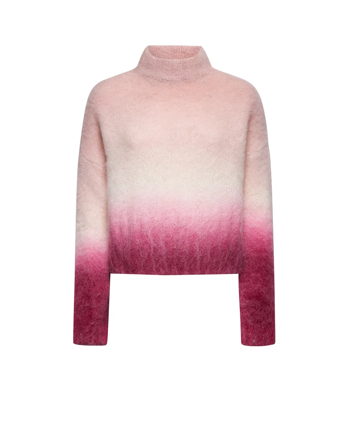 High-neck faded sweater