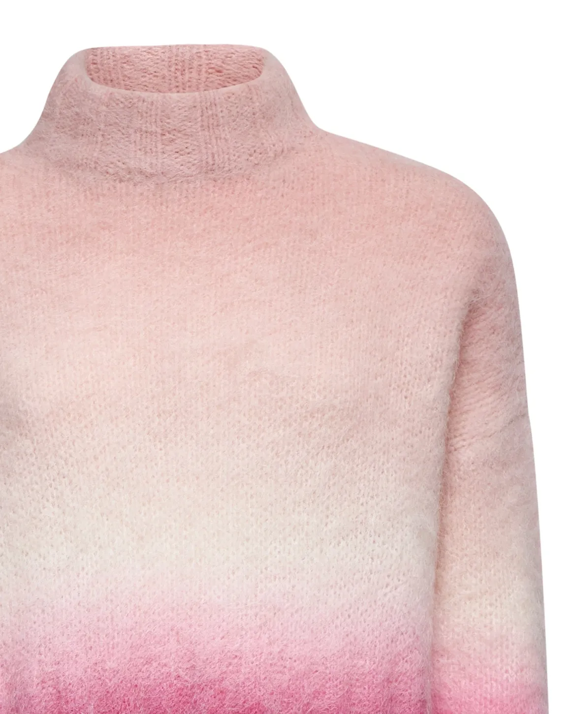 High-neck faded sweater