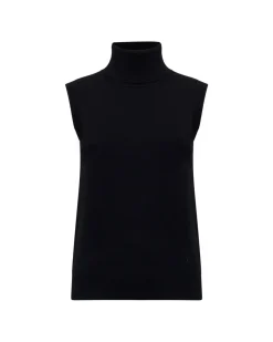 High-neck sleeveless top