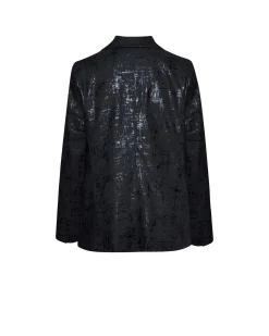 Jacket with Classic Lapels and Decorated Surface