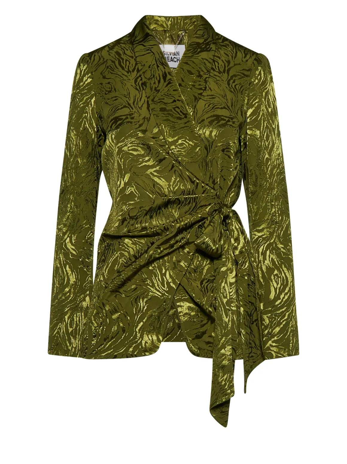 Jacket with Decorative Pattern and Knotted Belt