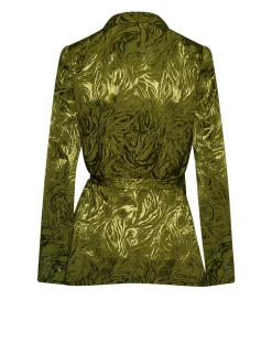 Jacket with Decorative Pattern and Knotted Belt
