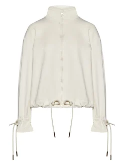Jacket with zip and adjustable details