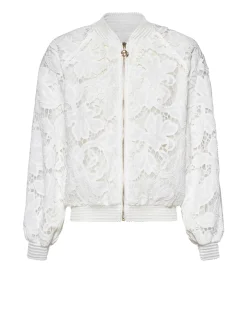 Jacket with Zip Closure and Decorative Pattern
