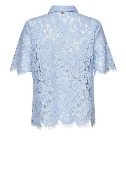 Lace shirt with floral details