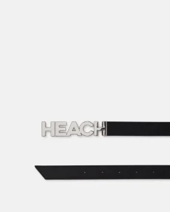 Leather belt with maxi logo