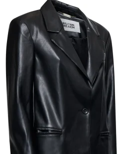 Leather-effect blazer