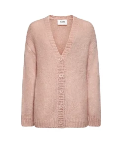 Long cardigan with tone-on-tone buttons