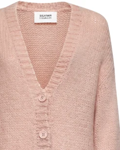 Long cardigan with tone-on-tone buttons