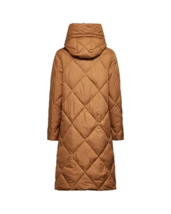 Long down jacket with diamond quilting