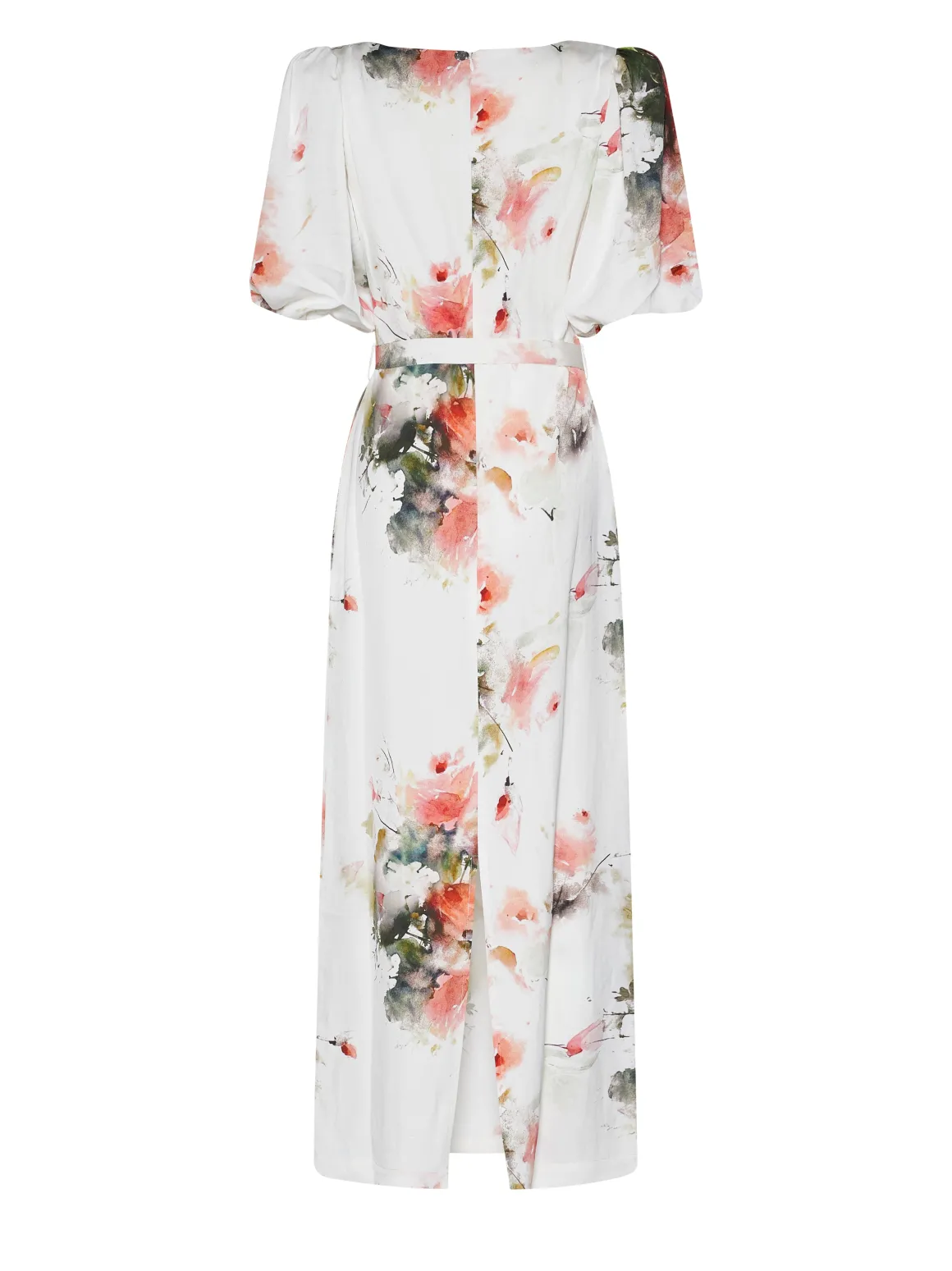 Long Dress with Artistic Pattern and Short Sleeves