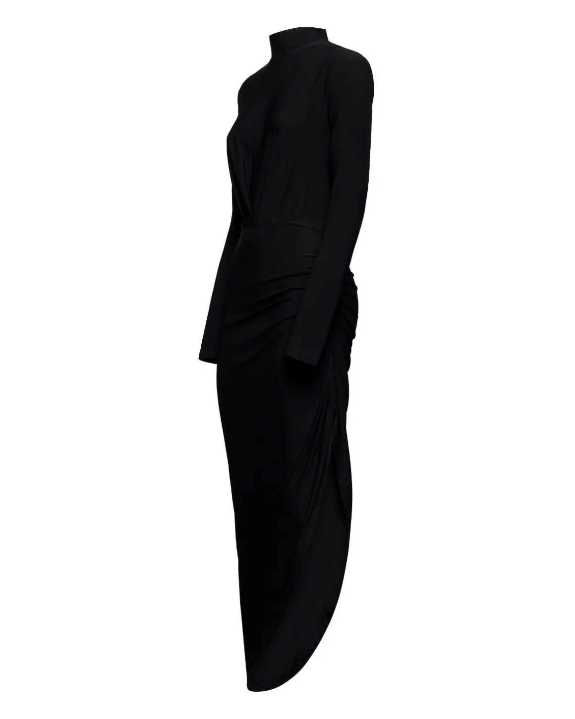 Long dress with asymmetrical drape