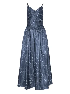 Long dress with graphic pattern and thin straps