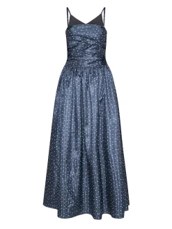 Long dress with graphic pattern and thin straps