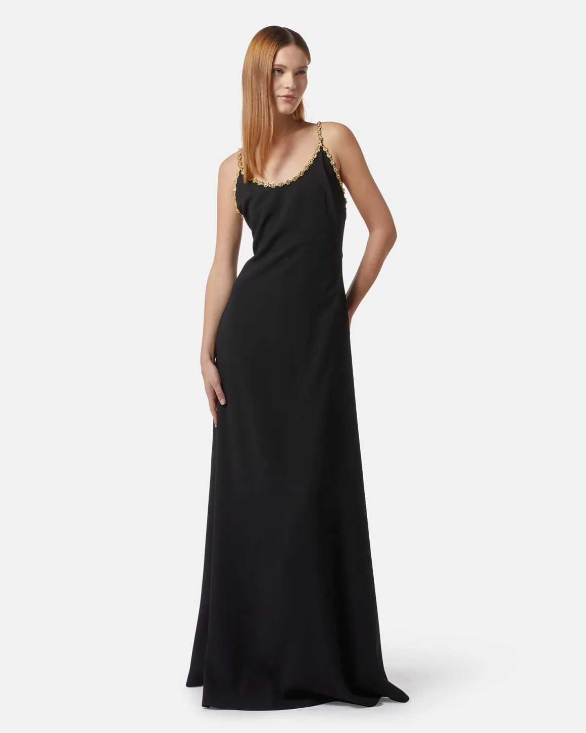 Long dress with jewel straps