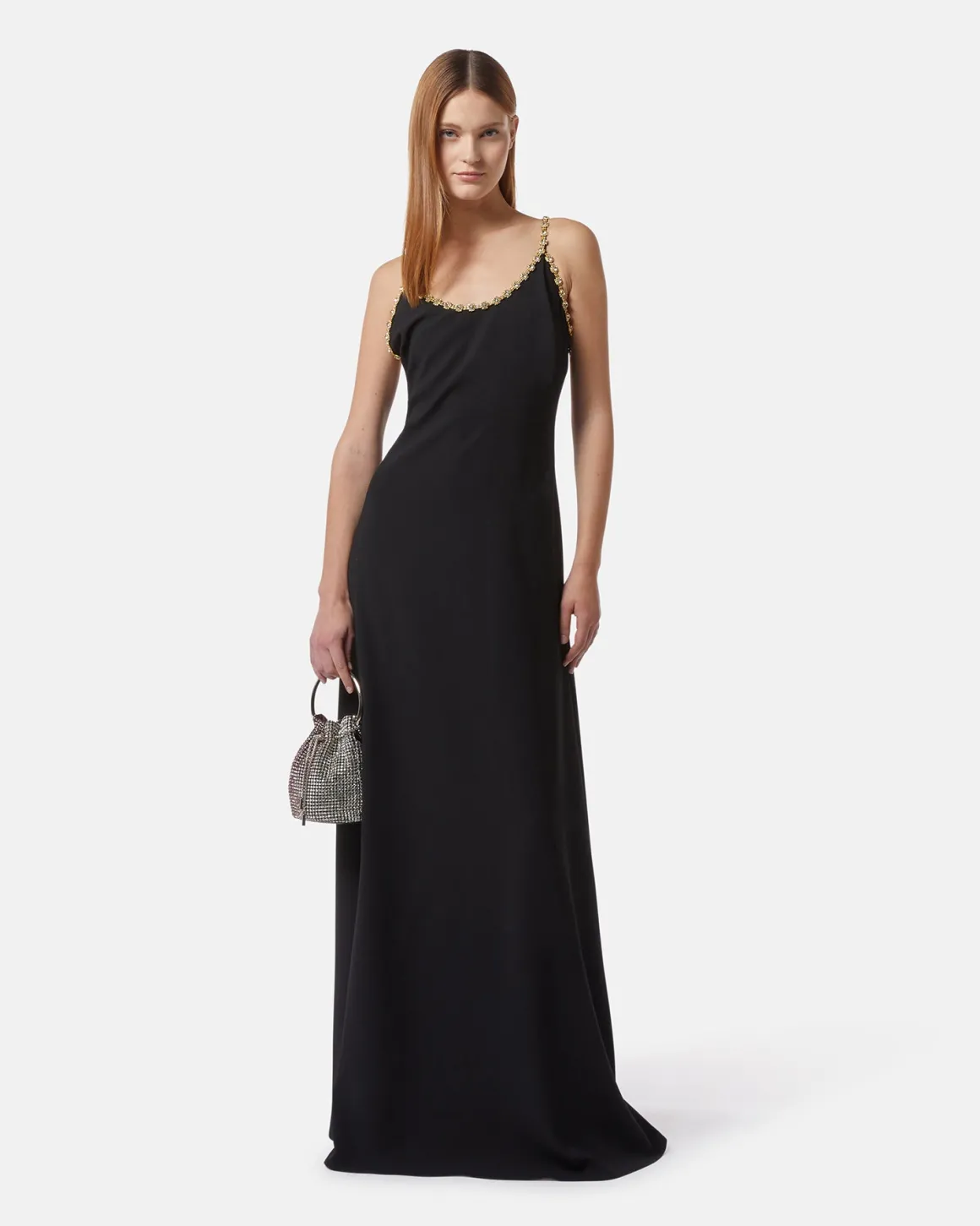 Long dress with jewel straps
