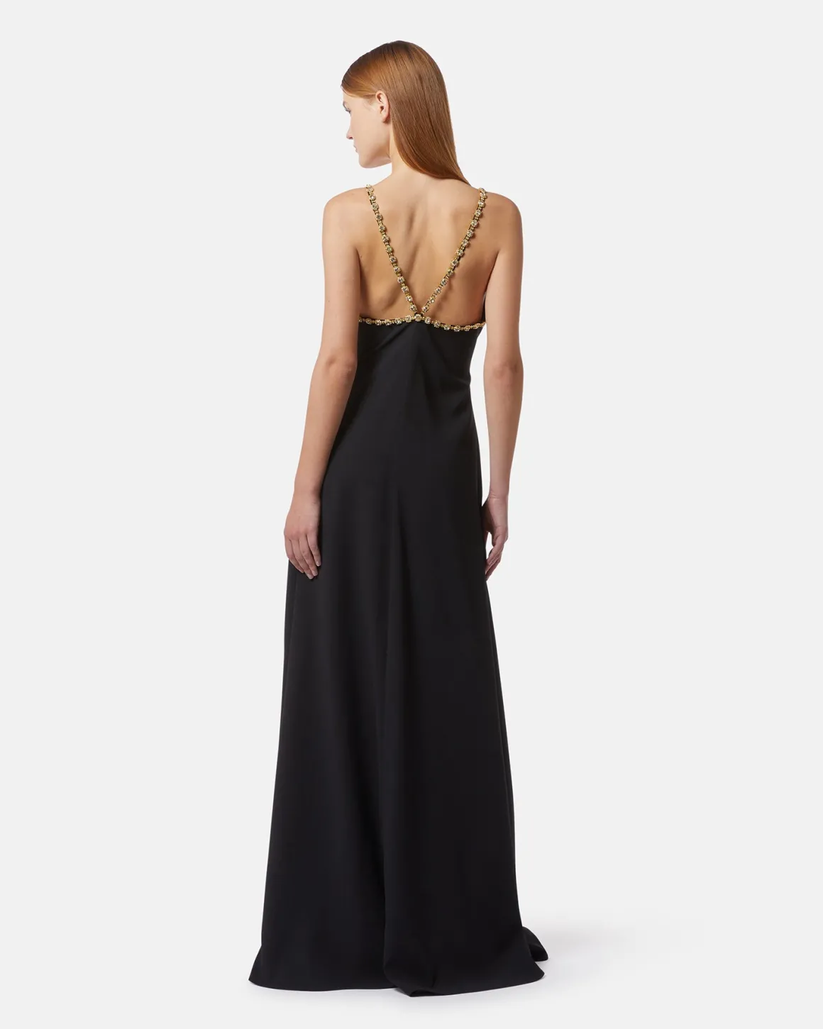 Long dress with jewel straps