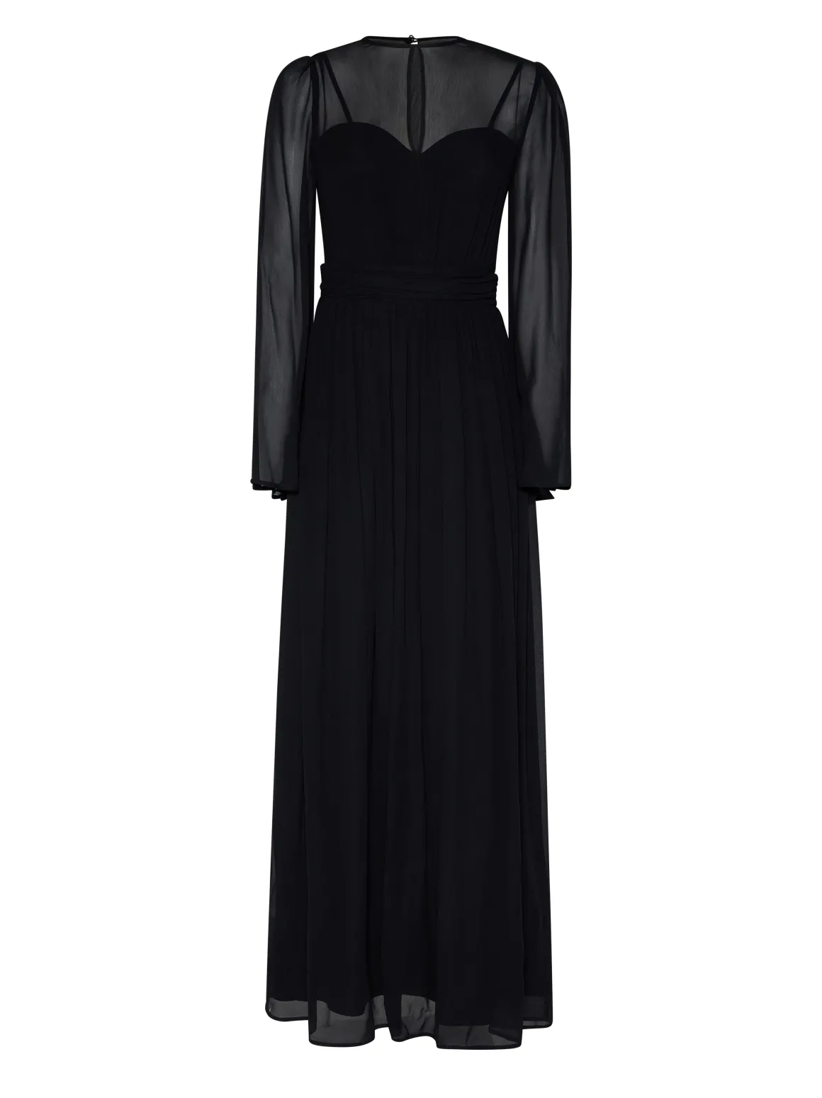 Long dress with long sleeves and flowing lines