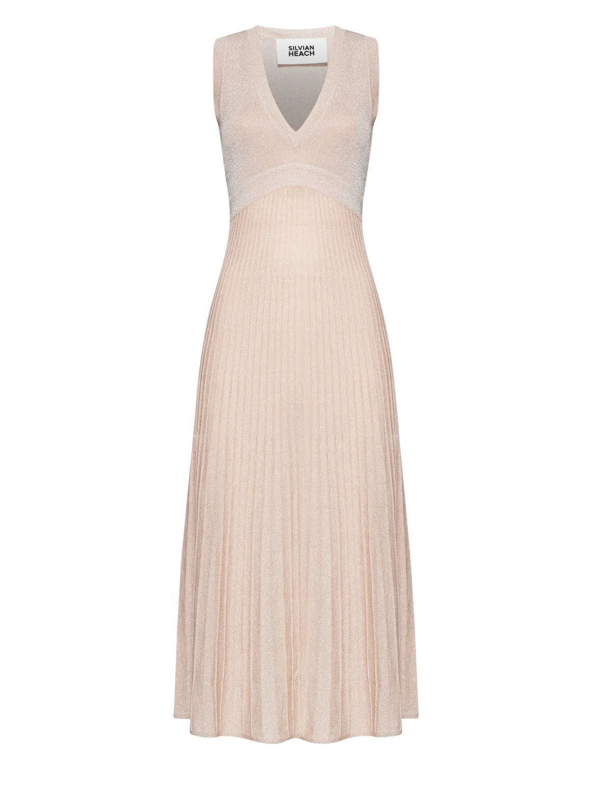 Long dress with striped pattern and essential design