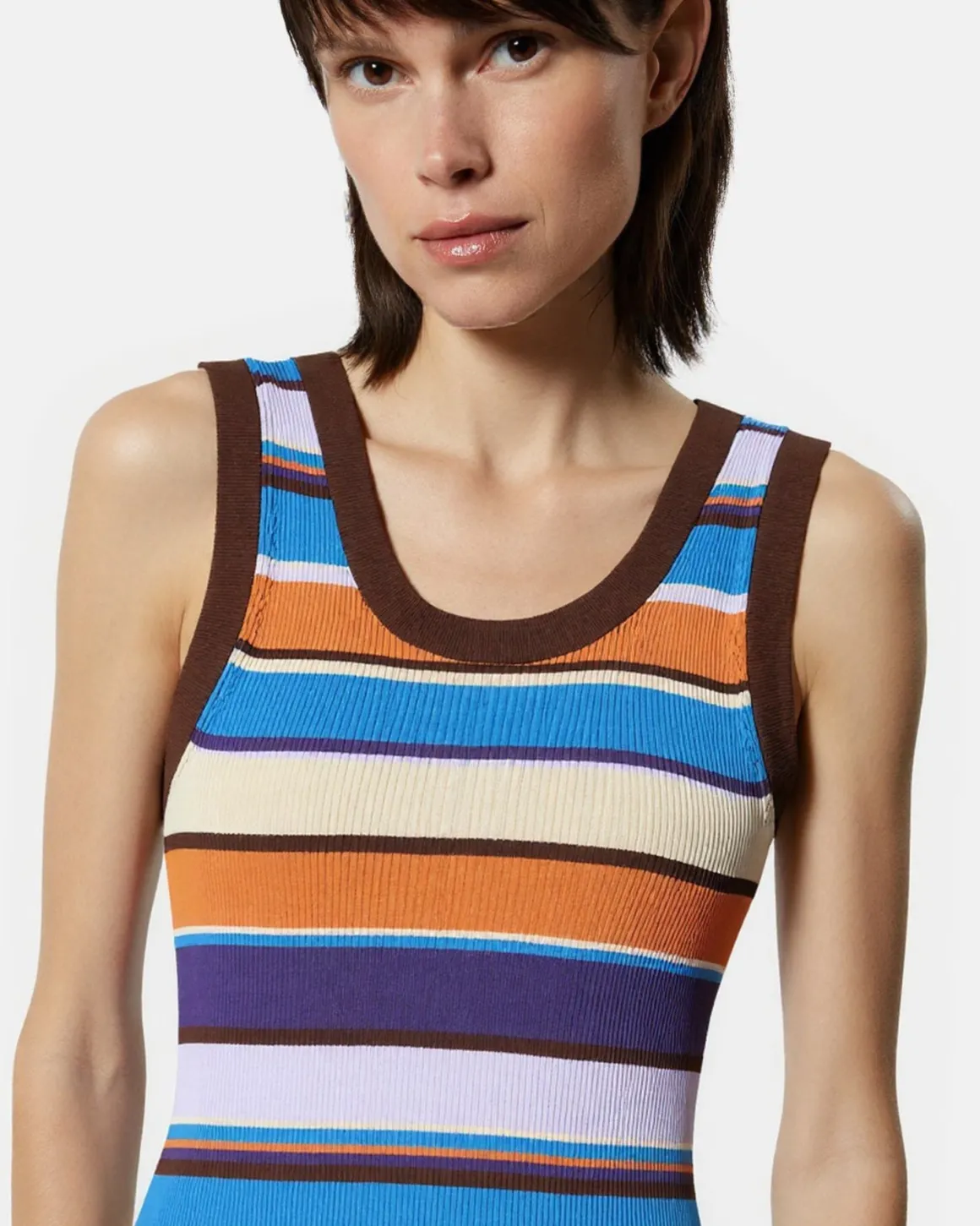Long multicolored striped dress