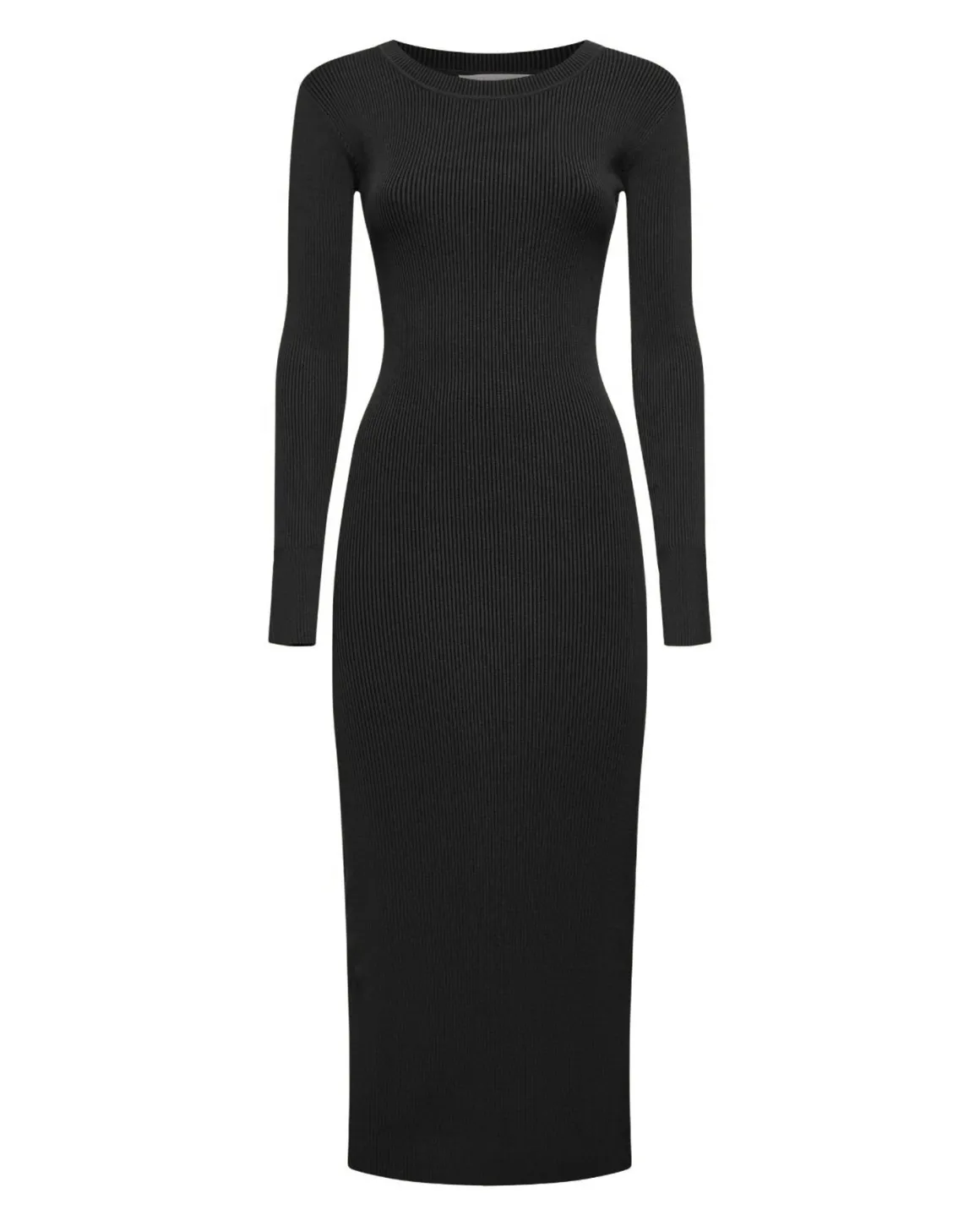 Long ribbed dress with long sleeves