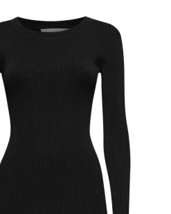 Long ribbed dress with long sleeves
