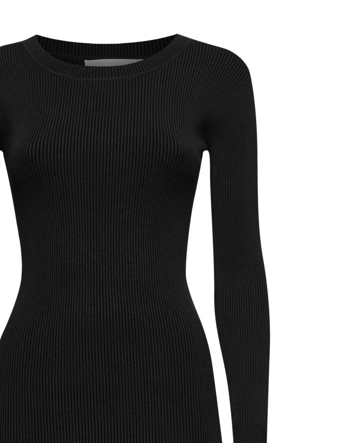 Long ribbed dress with long sleeves