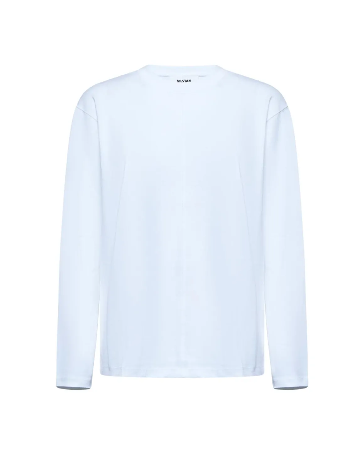 Long-sleeved shirt with straight neck