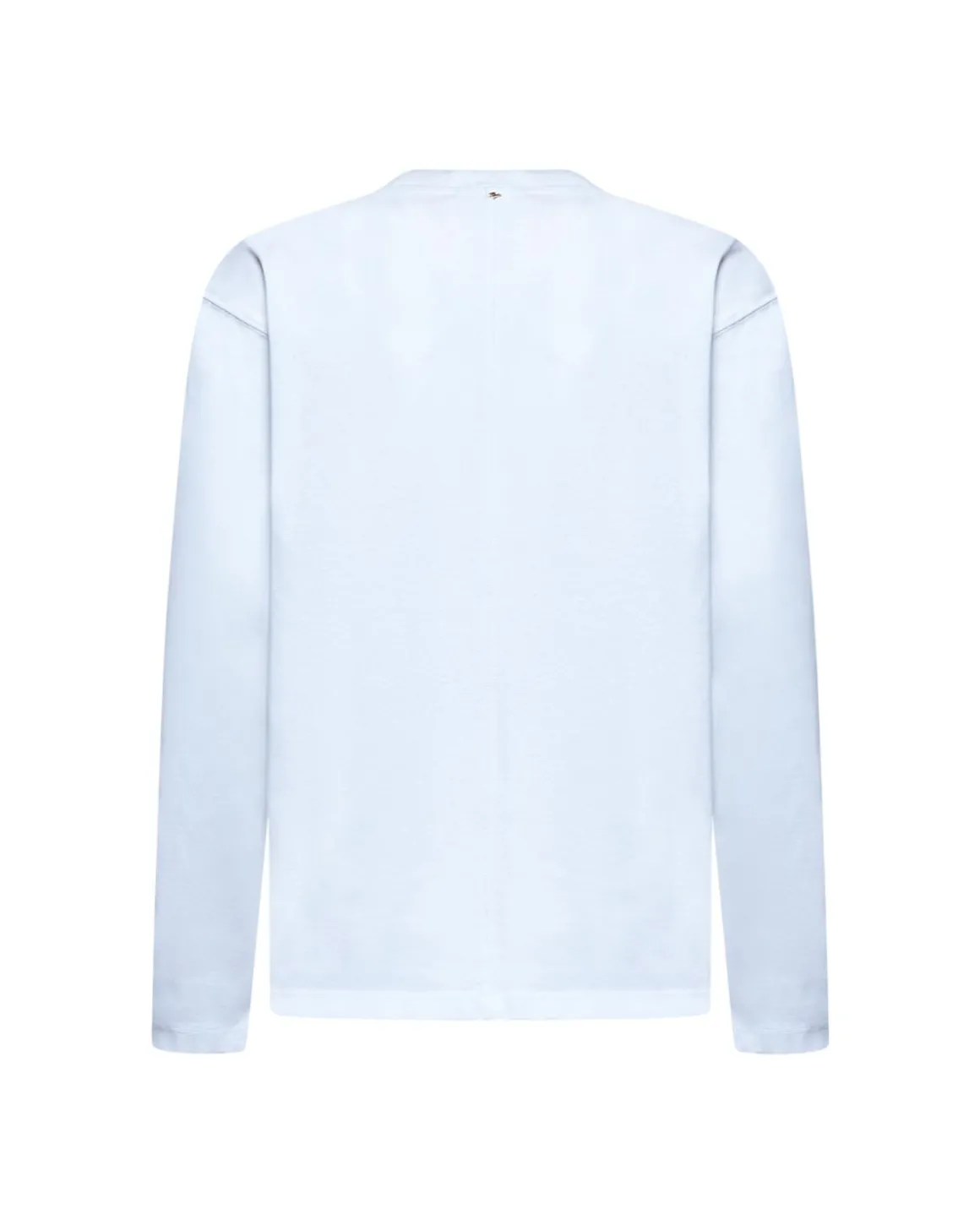 Long-sleeved shirt with straight neck