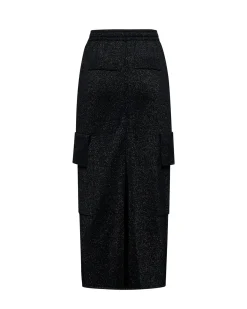 Longuette skirt with cargo pockets