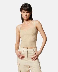 Lurex top with heart neckline