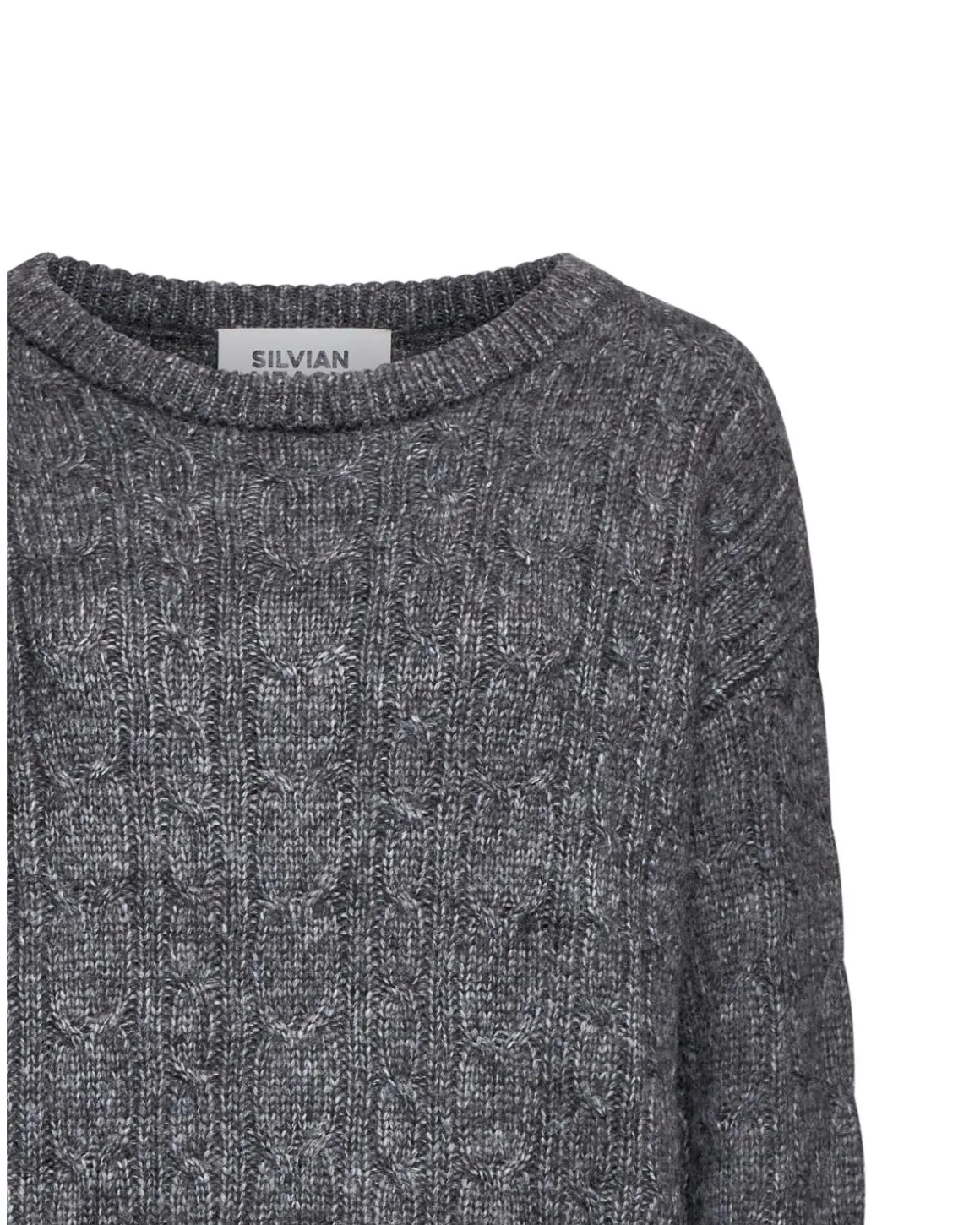 Melange sweater with raised workmanship