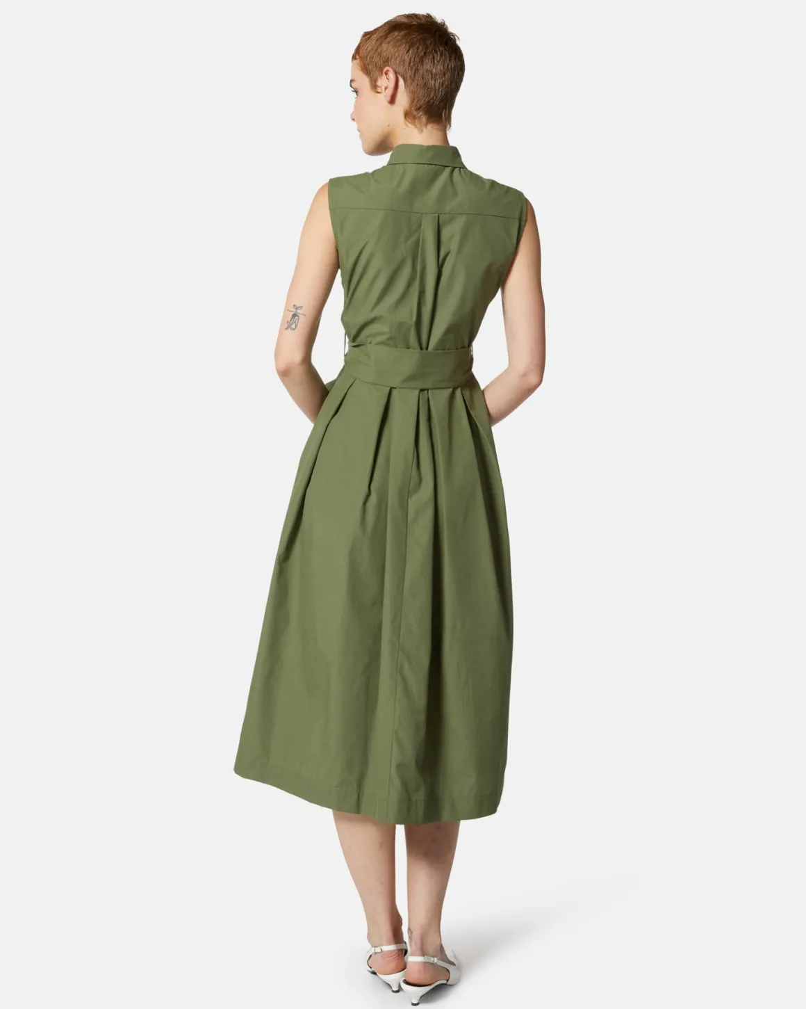 Midi dress with bow in life