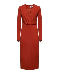 Midi dress with ruffled detail