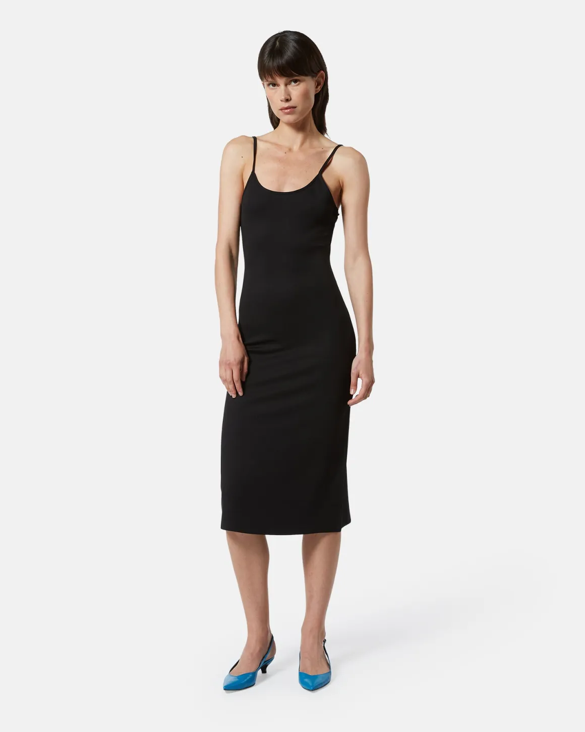 Midi dress with thin straps
