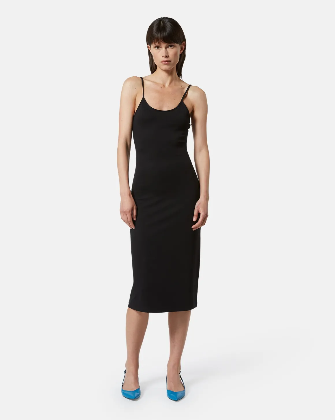 Midi dress with thin straps