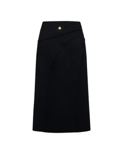 Midi skirt with asymmetrical cut
