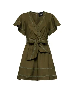 Mini dress with bow belt