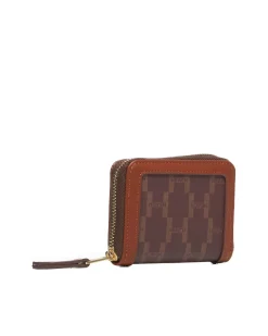 Mini zip wallet with logo