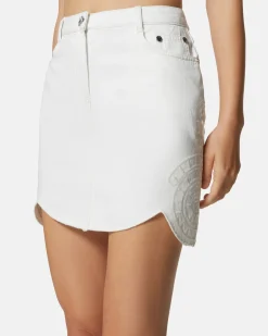 Miniskirt with tone tone embroidery