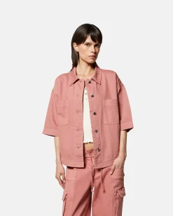 Oversize cargo jacket with short sleeves