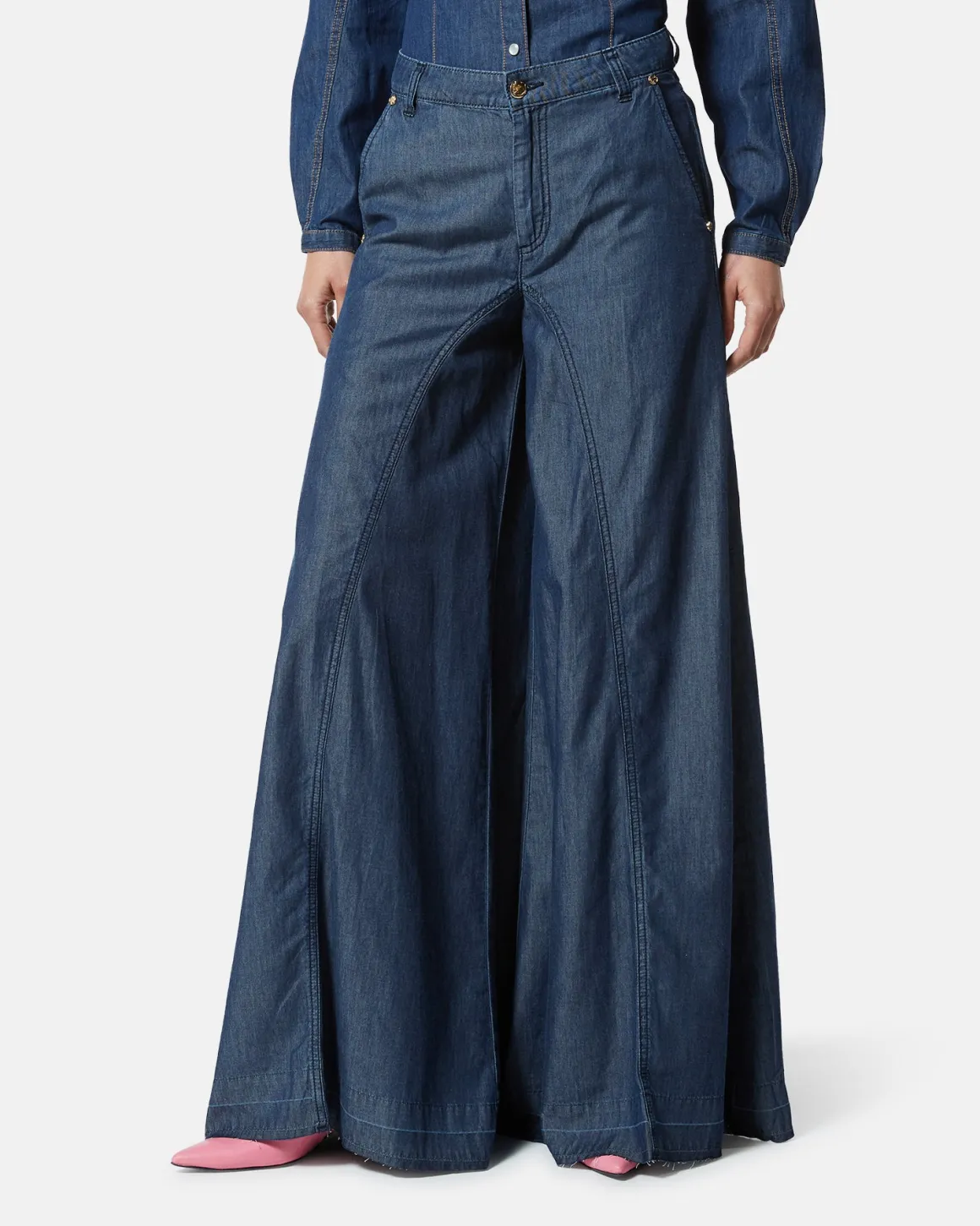 Palazzo pants in denim