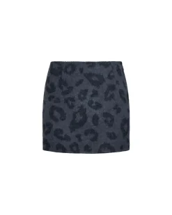 Pencil miniskirt with tone-on-tone animal print