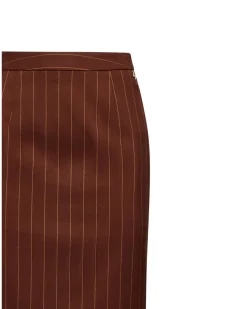 Pencil skirt with thin stripes