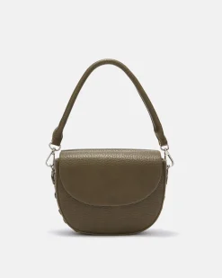Pounded leather shoulder bag