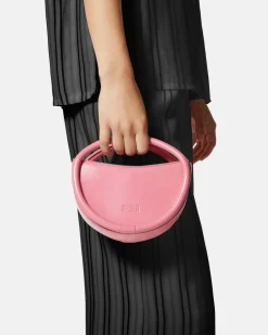 Pounded leather shoulder bag