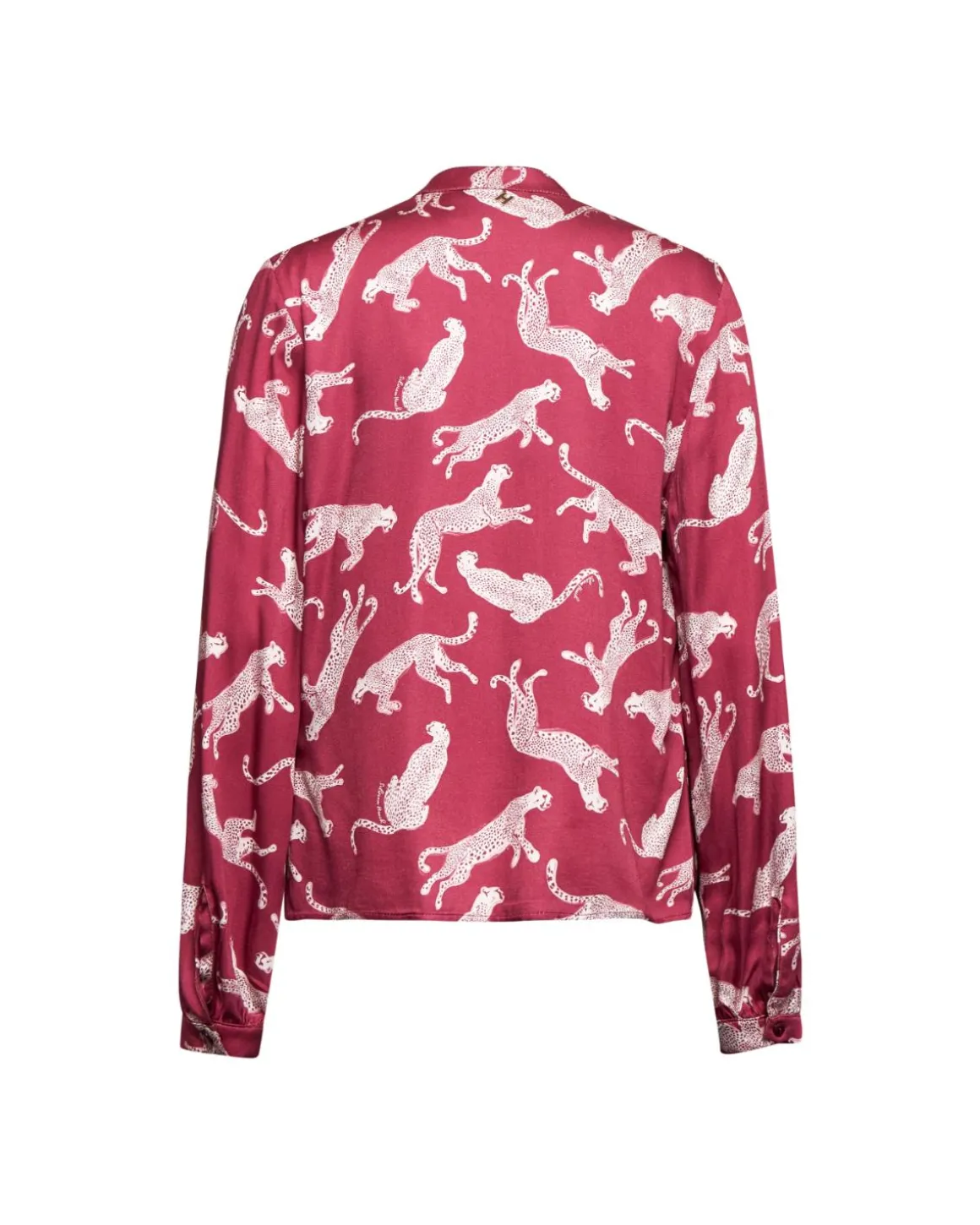 Printed blouse with gathered collar