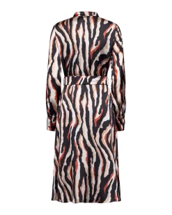 Printed dress with crossover neckline