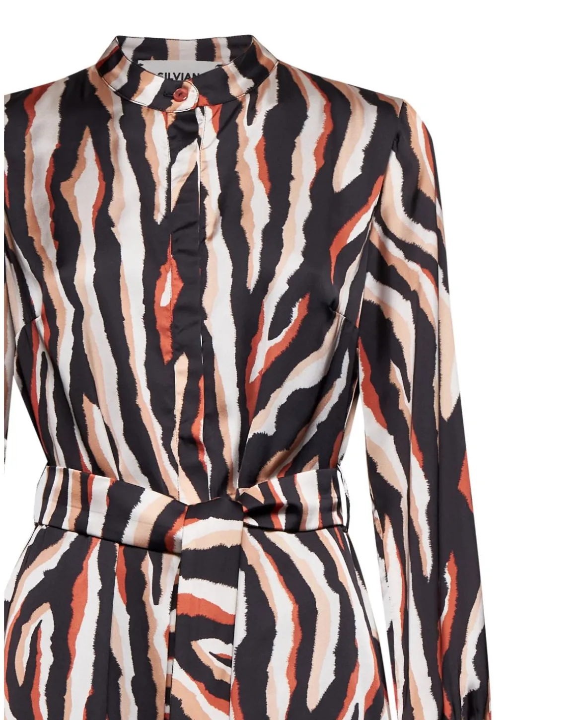 Printed dress with crossover neckline