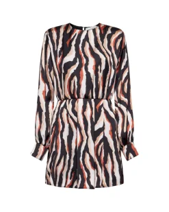 Printed dress with long sleeves